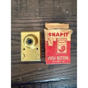 Vintage “SNAPIT” Brass Push Button with Nameplate in Original Box